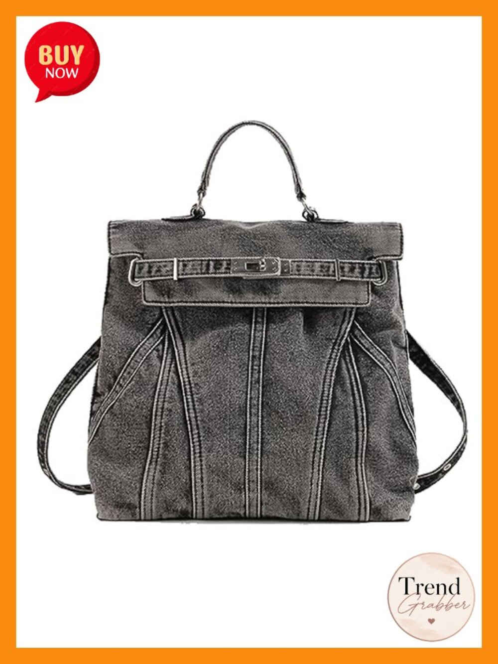 Denim Backpack Women Fashion College Style Shoulder Bag Anti-Theft Travel